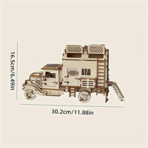 3-D Wooden Puzzle – Wooden Craftsman’s RV Building Model Kit – Wooden DIY Puzzle and Brain Teaser – RV 3-D Puzzle – Birthday Gift, Christmas in Saudi Arabia