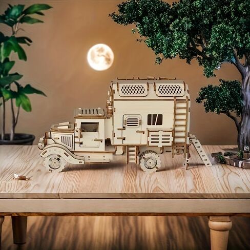 3-D Wooden Puzzle – Wooden Craftsman’s RV Building Model Kit – Wooden DIY Puzzle and Brain Teaser – RV 3-D Puzzle – Birthday Gift, Christmas in Saudi Arabia