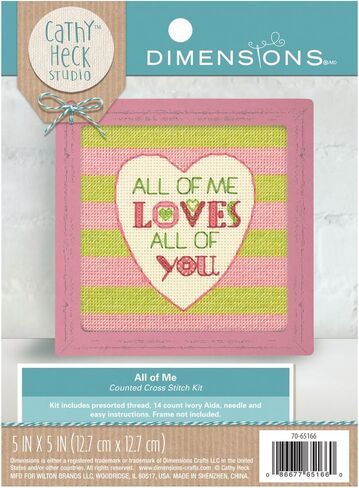 Dimensions 70-65166 All of Me Counted Cross Stitch Kit, Cross Stitch for Beginners, 5" x 5" in Saudi Arabia