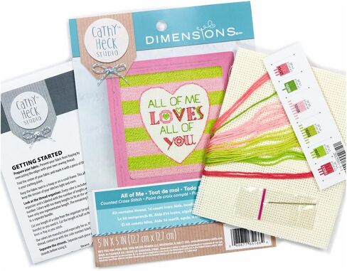 Dimensions 70-65166 All of Me Counted Cross Stitch Kit, Cross Stitch for Beginners, 5" x 5" in Saudi Arabia