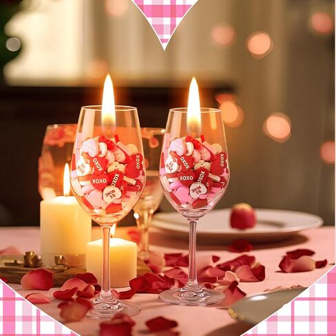 150 Pcs Valentine's Day Heart Decor Vase Filler Red Pink White Love Conversation Heart for Floating Candles Centerpiece Valentines Vase Filler Decorations for Wedding Table Party Decor in Saudi Arabia