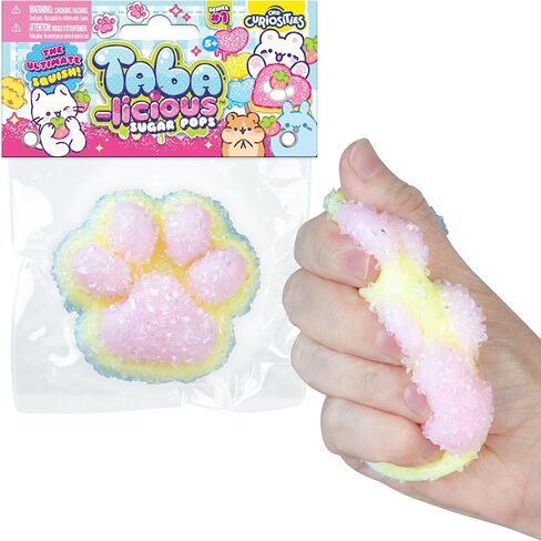 ORB Tabalicious Sugar Pops TABA Rainbow Cat Paw Squishy Toy - الأزرق والأبيض والأصفر والوردي مخلب القط مع البريق - لينة لزجة TABA Squishies - متعة اسفنجي الإجهاد الكرة Kawaii تململ اللعب للأطفال والكبار in Saudi Arabia