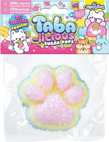ORB Tabalicious Sugar Pops TABA Rainbow Cat Paw Squishy Toy - الأزرق والأبيض والأصفر والوردي مخلب القط مع البريق - لينة لزجة TABA Squishies - متعة اسفنجي الإجهاد الكرة Kawaii تململ اللعب للأطفال والكبار in Saudi Arabia