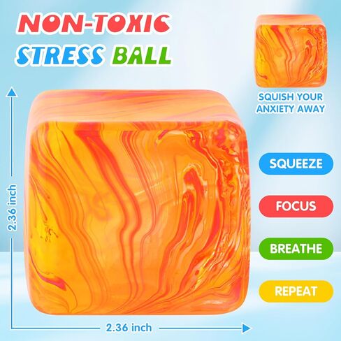 3Pack Big Squishy Stress Cube, Stress Balls for Kids & Adults, Ice Squishy Cube Sugar Balls, Sensory Fidget Toys for Anxiety Relief, Autism ADHD Stress Relief Toy, Classroom Prize, Party Favors in Saudi Arabia