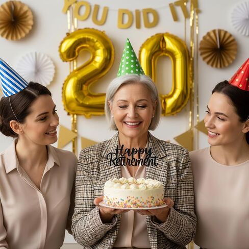 Retirement Cake Topper, Happy Retirement Cake Toppers Picks for Desserts, Cupcakes, Party Theme 1 Pack(Black) in Saudi Arabia