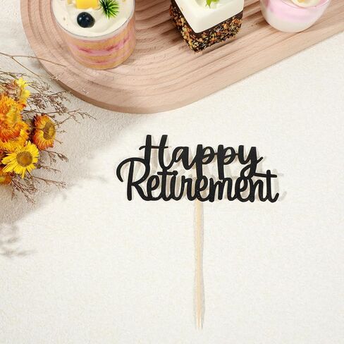 Retirement Cake Topper, Happy Retirement Cake Toppers Picks for Desserts, Cupcakes, Party Theme 1 Pack(Black) in Saudi Arabia