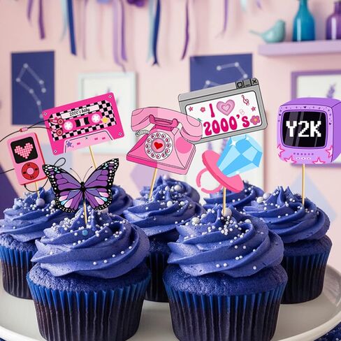 زينة حفلات Y2k: زينة عيد ميلاد Y2k زينة حفلات العقد الأول من القرن الحادي والعشرين ديكورات حفلات أوائل العقد الأول من القرن الحادي والعشرين أغطية الكب كيك في العقد الأول من القرن الحادي والعشرين in Kuwait