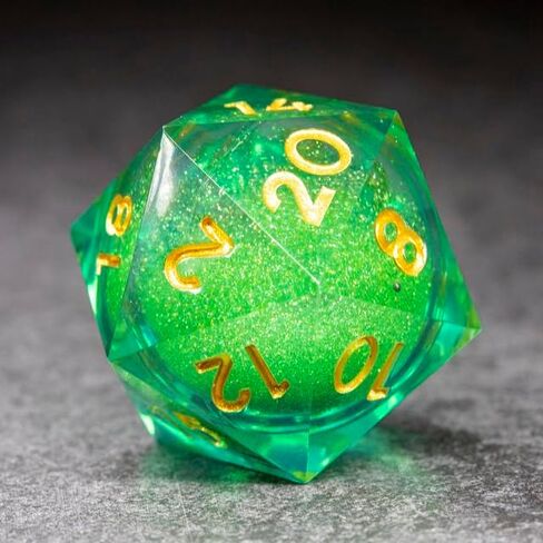 Sage's Spirits Liquid Core D20 33mm Chonky Sharp Edge الراتنج يموت DND النرد للأبراج المحصنة والتنينات RPG منضدية TTRPG (أرواح الطبيعة) in Kuwait