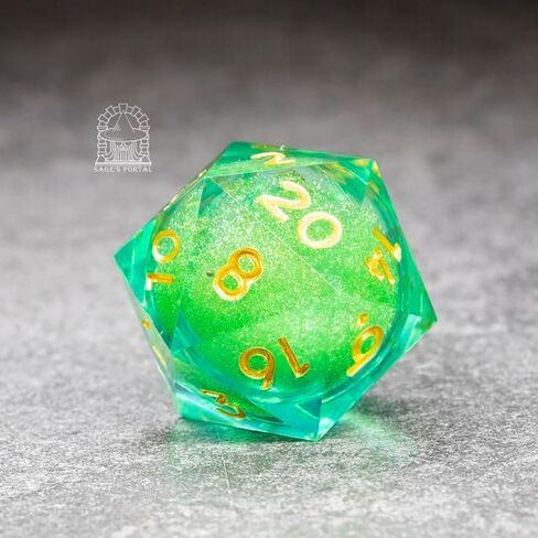 Sage's Spirits Liquid Core D20 33mm Chonky Sharp Edge الراتنج يموت DND النرد للأبراج المحصنة والتنينات RPG منضدية TTRPG (أرواح الطبيعة) in Kuwait