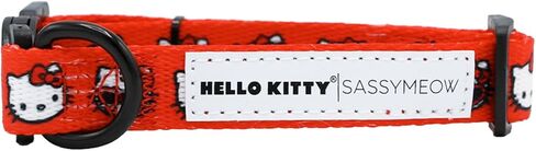 Sassy Woof Cat Collar Hello Kitty® Red Classic - M, Adjustable, Durable, Comfortable, Patented Design and Stylish Pet Accessories for Medium Cats in Kuwait