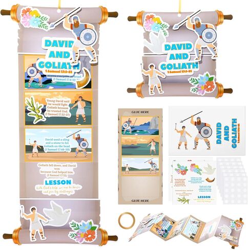 Tenceur 25 مجموعة David and Goliath DIY Craft Kit، ملصقات DIY المسيحية، مشاهد الحرف اليدوية، زخرفة معلقة للبالغين، النشاط المنزلي الديني in Saudi Arabia