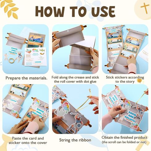 Tenceur 25 مجموعة David and Goliath DIY Craft Kit، ملصقات DIY المسيحية، مشاهد الحرف اليدوية، زخرفة معلقة للبالغين، النشاط المنزلي الديني in Saudi Arabia