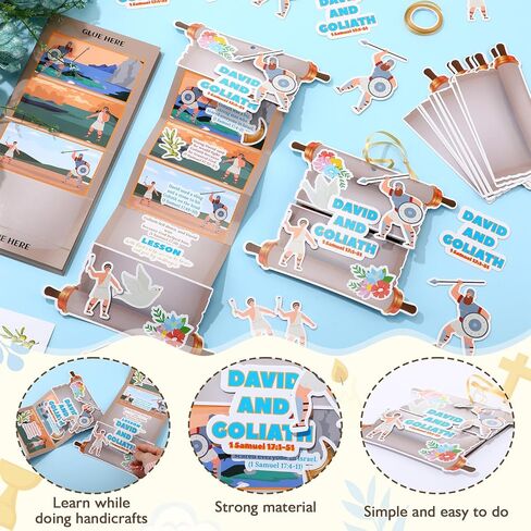 Tenceur 25 مجموعة David and Goliath DIY Craft Kit، ملصقات DIY المسيحية، مشاهد الحرف اليدوية، زخرفة معلقة للبالغين، النشاط المنزلي الديني in Saudi Arabia
