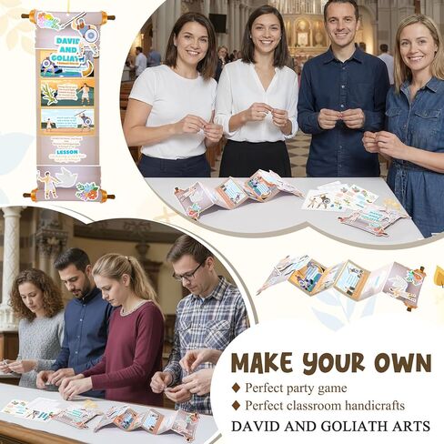 Tenceur 25 مجموعة David and Goliath DIY Craft Kit، ملصقات DIY المسيحية، مشاهد الحرف اليدوية، زخرفة معلقة للبالغين، النشاط المنزلي الديني in Saudi Arabia
