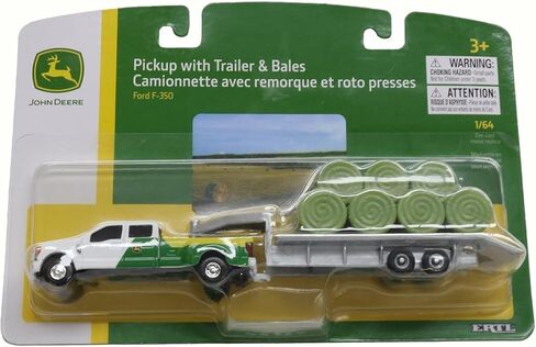John Deere 1/64 Pickup with Trailer & Bales Toy - LP84529 in Saudi Arabia