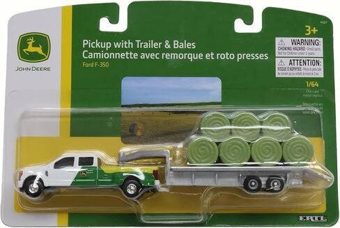 John Deere 1/64 Pickup with Trailer & Bales Toy - LP84529 in Saudi Arabia