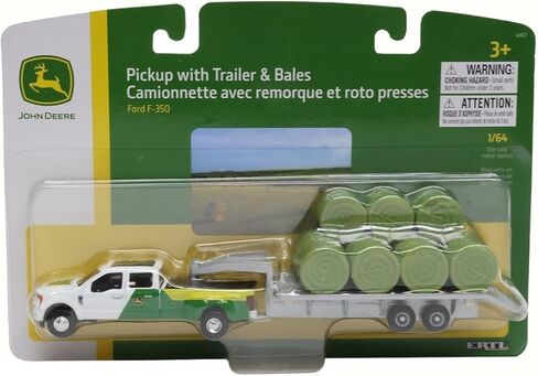 John Deere 1/64 Pickup with Trailer & Bales Toy - LP84529 in Saudi Arabia