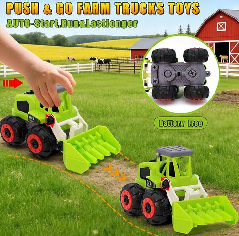Take Apart Farm Trucks Toys for Kids Boys, DIY STEM Building Construction Toys with Electric Drill & Color Box, Gift for Boys Girls Toddlers Birthday in Saudi Arabia