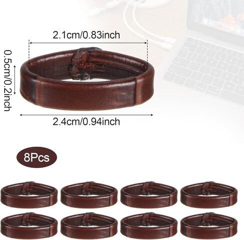 8-Pack Light Brown Leather Watch Band Holder Loops Strap Keeper Replacement for Men & Women Universal Fit 0.83 Inch Inner Diameter in Saudi Arabia