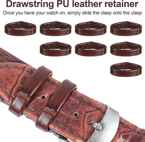 8-Pack Light Brown Leather Watch Band Holder Loops Strap Keeper Replacement for Men & Women Universal Fit 0.83 Inch Inner Diameter in Saudi Arabia