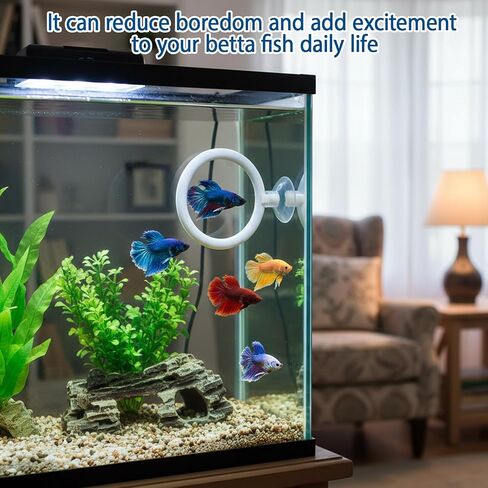 8-Piece Set Betta Fish Toys with Leaves, Rings and Balls for Betta Fish Hammock and Fish Tank Toy, Durable Material for Aquatic Play in Kuwait