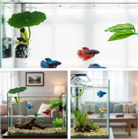 8-Piece Set Betta Fish Toys with Leaves, Rings and Balls for Betta Fish Hammock and Fish Tank Toy, Durable Material for Aquatic Play in Kuwait
