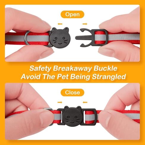 4 Pack Reflective Cat Collar Breakaway with Bell, Safety Buckle Kitten Collar, Breakaway Cat Collars,Adjustable 7.5''-12.5'' Pet Collar Pet Supplies(Multicolor) in Saudi Arabia