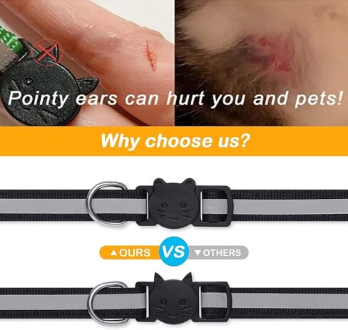 4 Pack Reflective Cat Collar Breakaway with Bell, Safety Buckle Kitten Collar, Breakaway Cat Collars,Adjustable 7.5''-12.5'' Pet Collar Pet Supplies(Multicolor) in Saudi Arabia