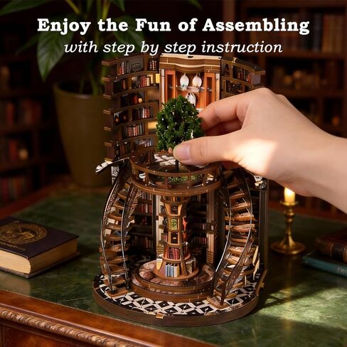 مجموعة Book Nook للبالغين من Booknook DIY Miniature Library Decor Fantasy 3D Puzzle in Kuwait