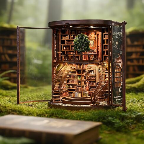 مجموعة Book Nook للبالغين من Booknook DIY Miniature Library Decor Fantasy 3D Puzzle in Kuwait