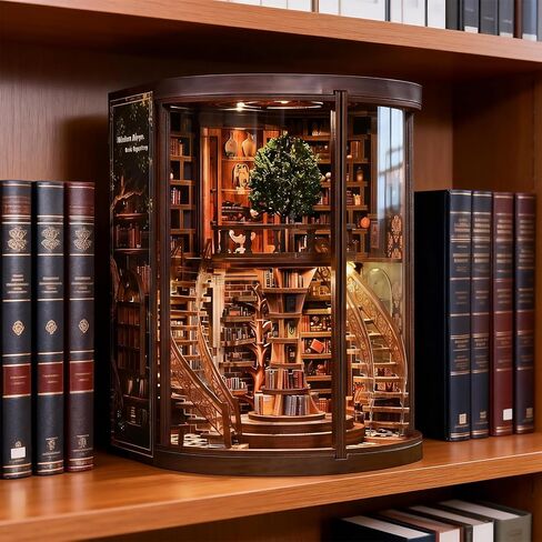 مجموعة Book Nook للبالغين من Booknook DIY Miniature Library Decor Fantasy 3D Puzzle in Kuwait