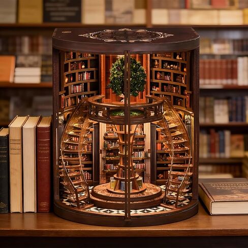 مجموعة Book Nook للبالغين من Booknook DIY Miniature Library Decor Fantasy 3D Puzzle in Kuwait