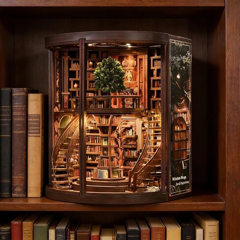 مجموعة Book Nook للبالغين من Booknook DIY Miniature Library Decor Fantasy 3D Puzzle in Kuwait