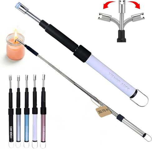 XTENDR ARCS V2 Extendable 2.5 Feet. Arc Extra Long Lighter, Flameless Fireplace Stove Electric Candle Lighter, Long Neck Lighter for Pilot Light, Grilling, Firepit, Kitchen, BBQ Lighter (Pink) in Saudi Arabia