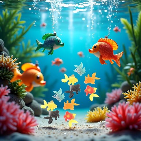 10 Pcs Lifelike Reusable Plastic Artificial Moving Floating Fishes Ornament Decorations for Aquarium Fish Tank Pet Supplies (Random Color) in Saudi Arabia