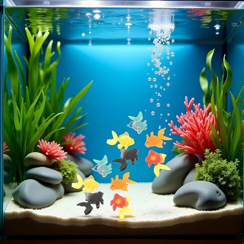 10 Pcs Lifelike Reusable Plastic Artificial Moving Floating Fishes Ornament Decorations for Aquarium Fish Tank Pet Supplies (Random Color) in Saudi Arabia