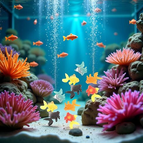 10 Pcs Lifelike Reusable Plastic Artificial Moving Floating Fishes Ornament Decorations for Aquarium Fish Tank Pet Supplies (Random Color) in Saudi Arabia