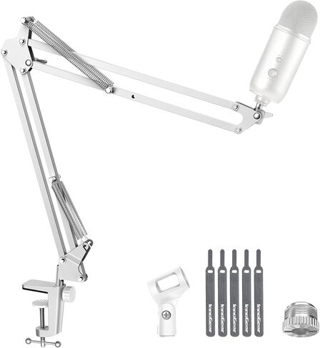 innogear microphone ذراع الذراع ، 360 درجة قابلة للدوار منخفضة الميكروفون مع مع مكتب إدارة الكابلات المغناطيسي لخامس AM8 K669B Yeti Hyperx Quadcast Solocast AT2020 ، Black in Saudi Arabia