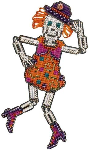 Mrs Bones Beaded Counted Cross Stitch Halloween Ornament Kit Mill Hill 2009 Autumn Harvest MH18-9202 in Saudi Arabia