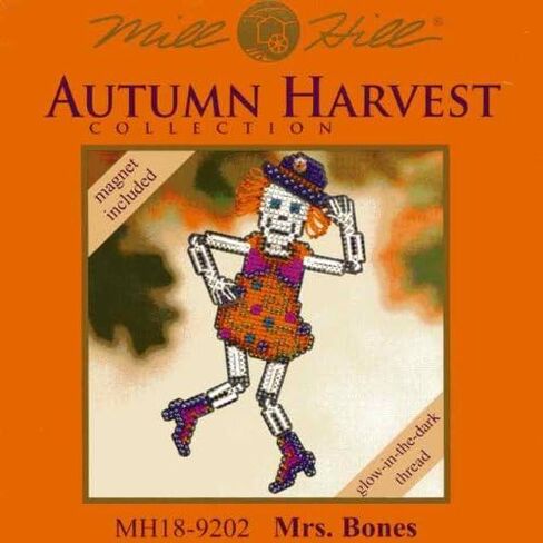 Mrs Bones Beaded Counted Cross Stitch Halloween Ornament Kit Mill Hill 2009 Autumn Harvest MH18-9202 in Saudi Arabia