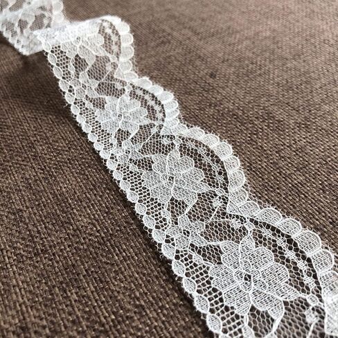 White Lace Ribbon 6 Styles Mixed Non-Elastic Trim Lace for Bridal Wedding Decorations, Sewing DIY Making and DIY Crafts-30 Yards (6sn-White) in Saudi Arabia