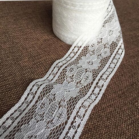 White Lace Ribbon 6 Styles Mixed Non-Elastic Trim Lace for Bridal Wedding Decorations, Sewing DIY Making and DIY Crafts-30 Yards (6sn-White) in Saudi Arabia