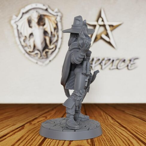 Gothic Monster Stalker DND Miniatures - Unpainted 32mm Scale Human Mage Figurine with Crossbow, Fantasy Vampire Hunter Minis for Tabletop Gaming, Pathfinder & TTRPGs - Vampire Hunter (AS537) in Saudi Arabia