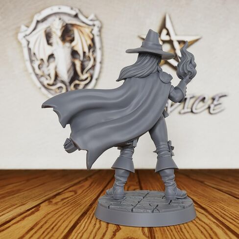 Gothic Monster Stalker DND Miniatures - Unpainted 32mm Scale Human Mage Figurine with Crossbow, Fantasy Vampire Hunter Minis for Tabletop Gaming, Pathfinder & TTRPGs - Vampire Hunter (AS537) in Saudi Arabia