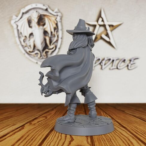 Gothic Monster Stalker DND Miniatures - Unpainted 32mm Scale Human Mage Figurine with Crossbow, Fantasy Vampire Hunter Minis for Tabletop Gaming, Pathfinder & TTRPGs - Vampire Hunter (AS537) in Saudi Arabia