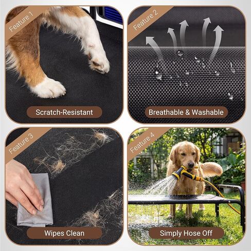 Elevated Outdoor Dog Bed with Fan - Raised Bed for Large Dogs, Waterproof Cot Easy to Assemble, 3 Wind Speed, Cooling Elevated Cot with Washable Mesh Cover, Durable, Non Slip, Up to 85 lbs in Saudi Arabia
