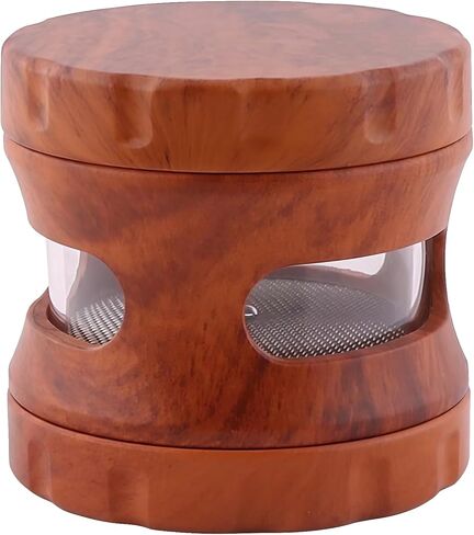 مطحنة توابل مكونة من 4 قطع مع غطاء مغناطيسي، مطحنة حبوب من خشب الراتنج مع شاشة مدمجة وغرفة تخزين شفافة، مطحنة توابل يدوية للمطبخ in Kuwait