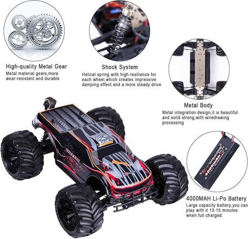 JLBRACIGRC 1/10 RTR سيارات RC سريعة بدون فرش للبالغين، بحد أقصى 80+ كم/ساعة شاحنة الوحش الكهربائية على الطرق الوعرة، سيارة تحكم عن بعد عالية السرعة مقاومة للماء، شاحنة RC 4x4 جميع التضاريس على الطرق الوعرة هدية in Saudi Arabia