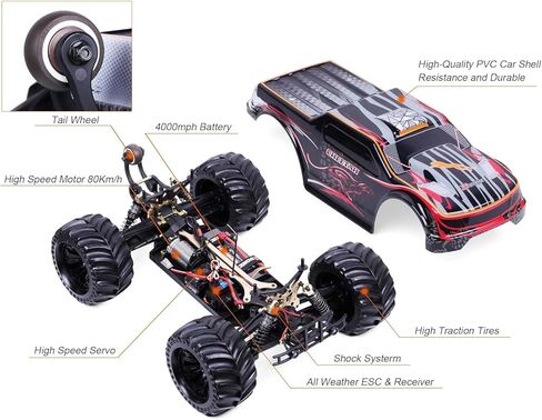 JLBRACIGRC 1/10 RTR سيارات RC سريعة بدون فرش للبالغين، بحد أقصى 80+ كم/ساعة شاحنة الوحش الكهربائية على الطرق الوعرة، سيارة تحكم عن بعد عالية السرعة مقاومة للماء، شاحنة RC 4x4 جميع التضاريس على الطرق الوعرة هدية in Saudi Arabia
