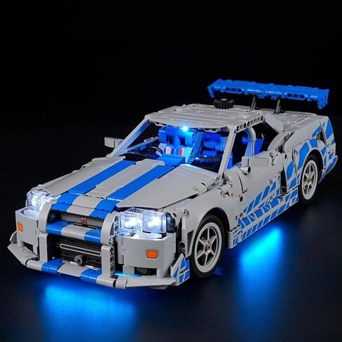 ضوء LED LIGHTAILING لسيارة Lego-42210 2-Fast-2 Furious Nissan Skyline GT-R (R34) - إصدار عيد الحب - سهل التركيب، أسلاك مخفية، ديكور منزلي وجاهز للهدايا (الطراز غير متضمن) in Kuwait